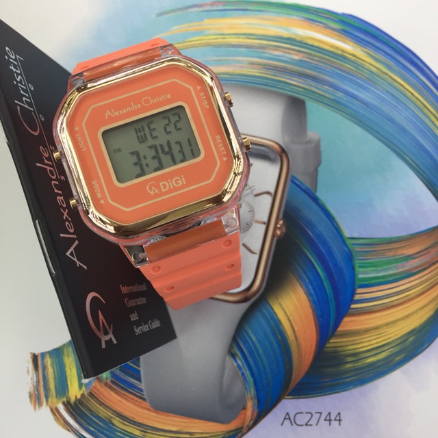 Alexander cristie digital tali rubber orange wanita 9331 LH original