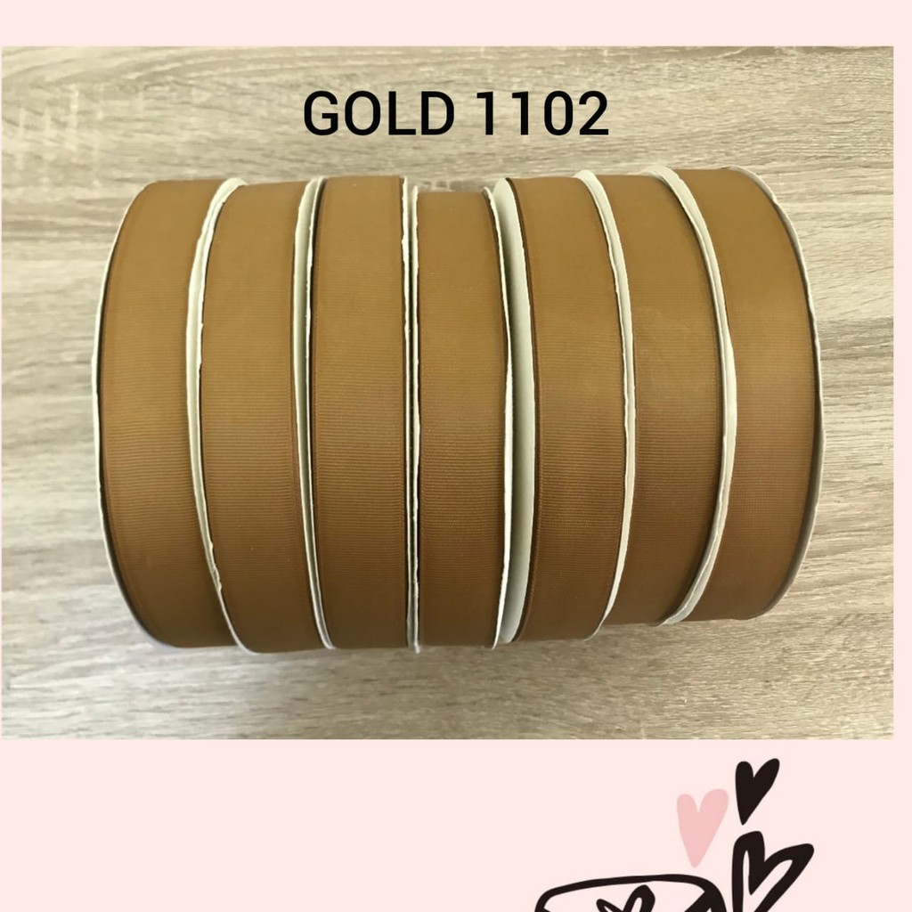 100 YARD - 2.5 CM | PITA GROSGRAIN GGF Cream -  Brown Series