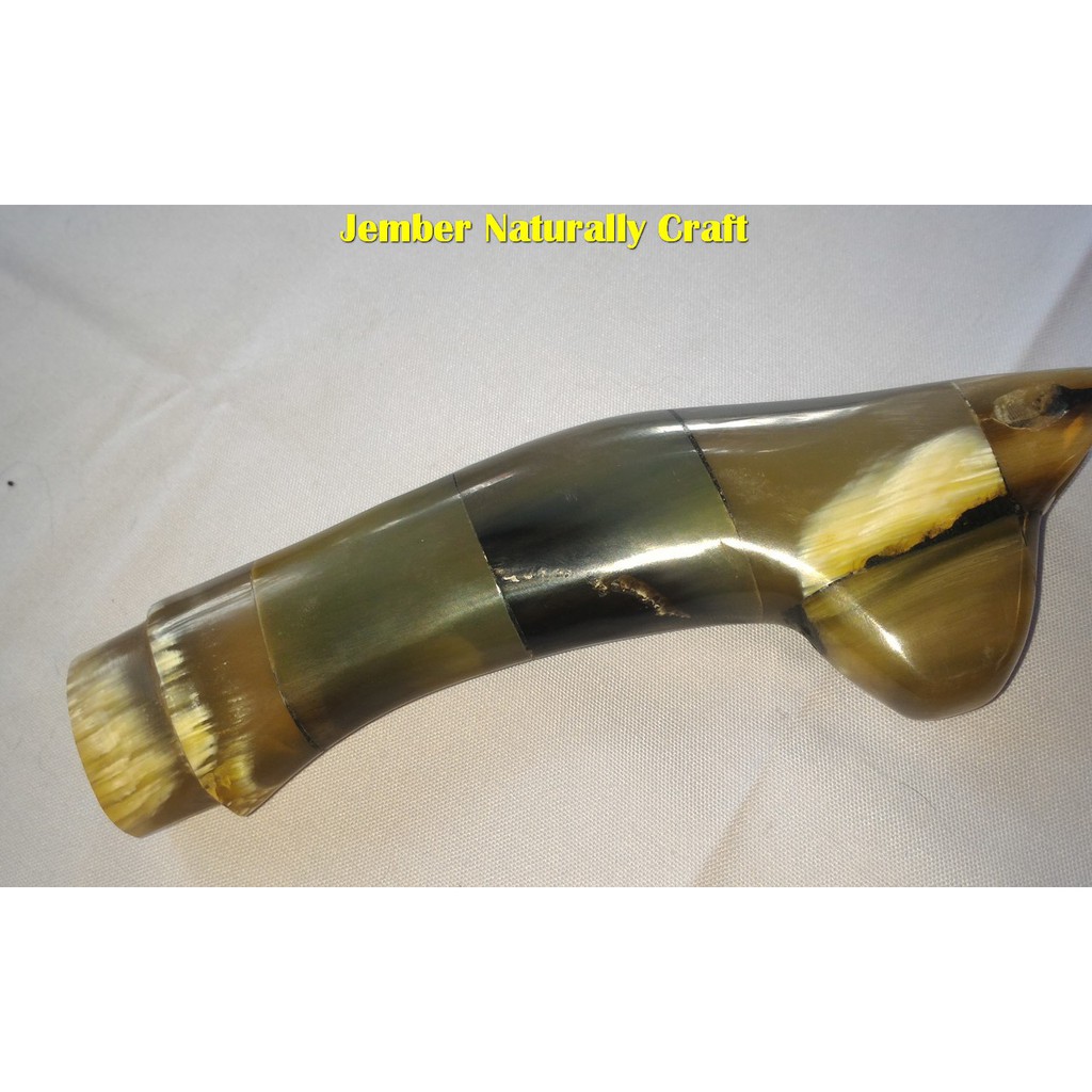 Jual Gagang GOLOK TANDUK SAPI HITAM PUTIH NATURALLY CRAFT JEMBER