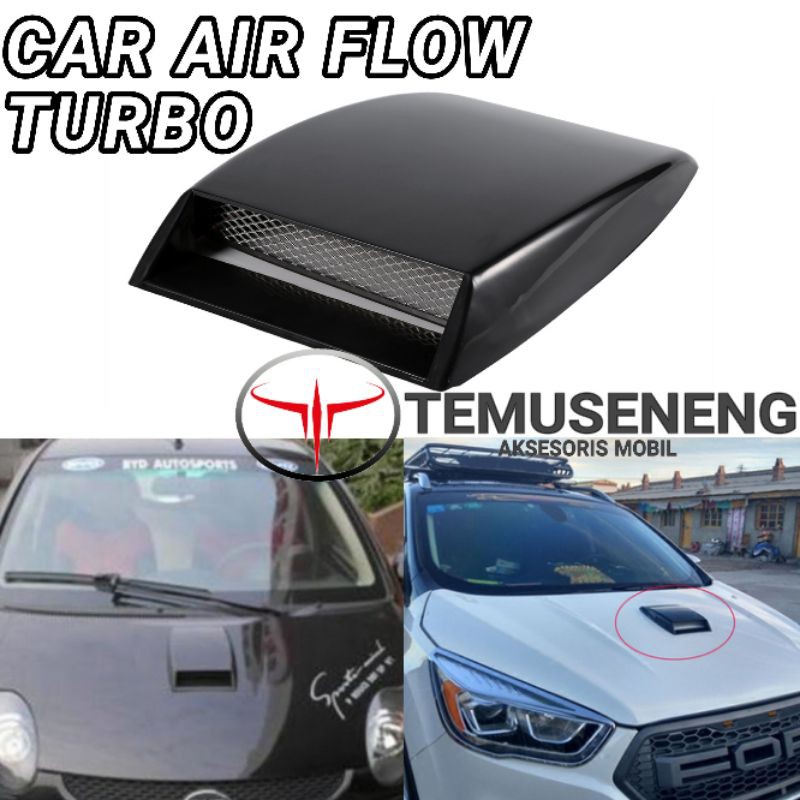 Scoop Turbo Car Air Flow Mobil Kap Mesin Ventilasi Udara Variasi Eksterior Murah Universal Tempelan