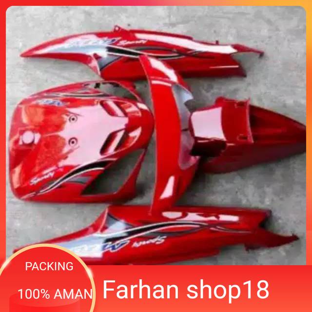 Bodi Halus Dan Striping Yamaha Mio Sporty Warna Merah Marun