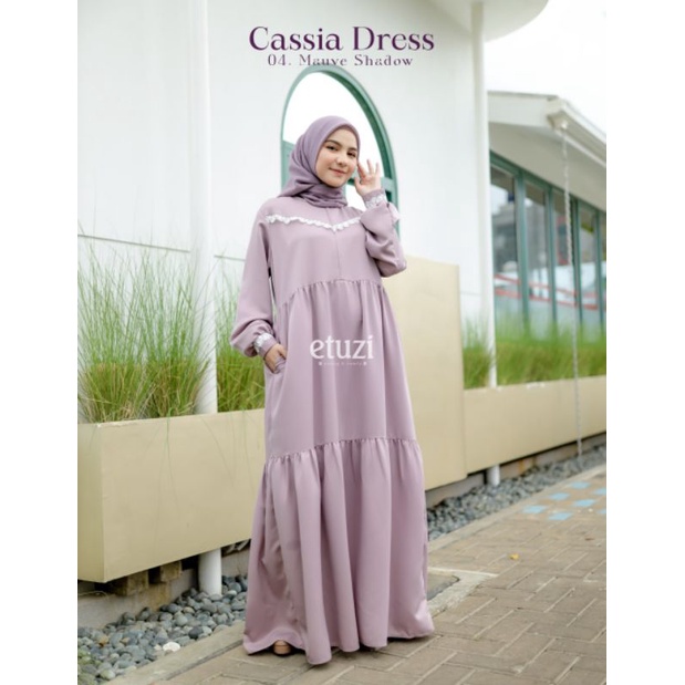 Gamis Syari Baju Muslim Polos Cassia Dress by Etuzi Hijab