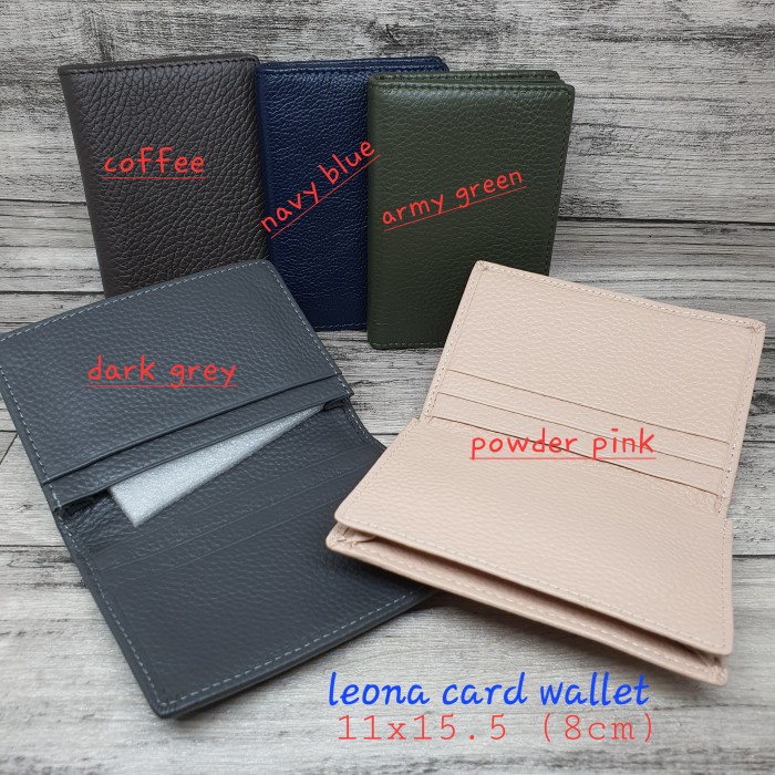 Leona leather card holder wallet / dompet kartu kulit / dompet lipat -