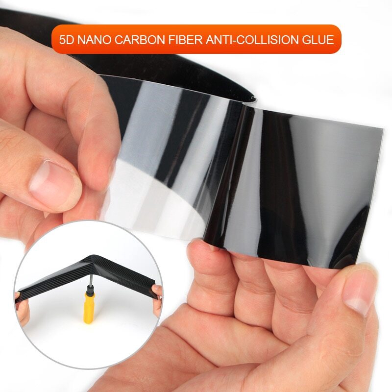 Sillplate Samping Mobil Carbon Sticker 5D Tape Silicon 5 Meter 9CM