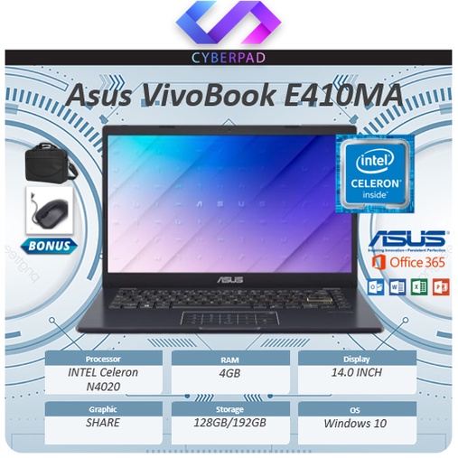 Laptop Asus Vivobook L510MA/E410MA/L203 4GB WIN10+OFF365 1YR-1
