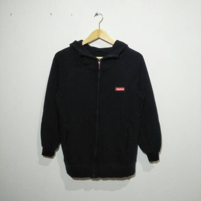 Jaket Ziphoodie SUPREME hitam original hoodie