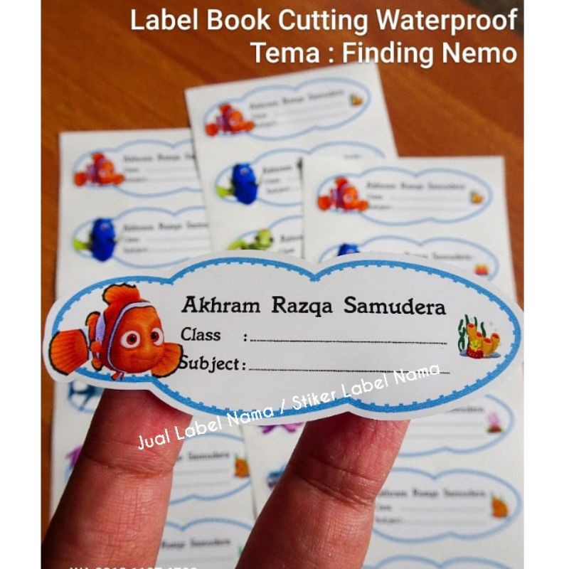 

FINDING NEMO ~ LABEL BOOK CUTTING WATERPROOF / LABEL BOOK WATERPROOF / LABEL BUKU / STIKER BUKU