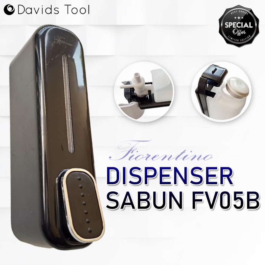 Soap Dispenser Tempat Sabun Cair Pump Dinding Tempel Mandi Shampo Sampo Cuci Fiorentino FV05