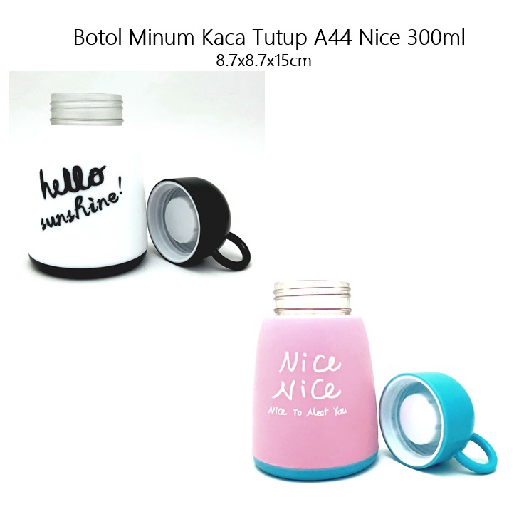 Botol Minum Kaca Tutup A44 Nice 300ml