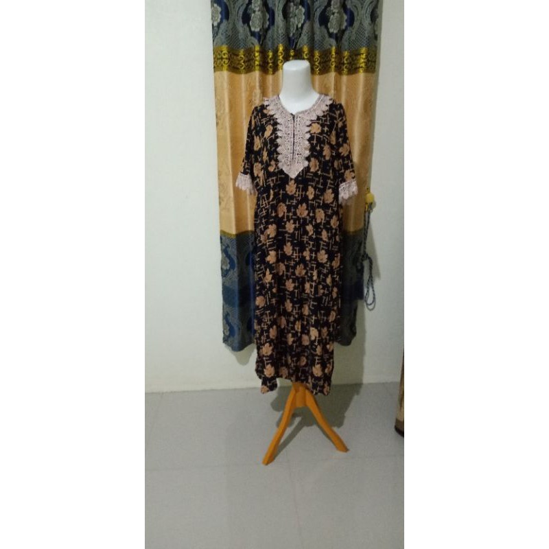 Daster Jumbo Renda Daster Arab Motif Daun