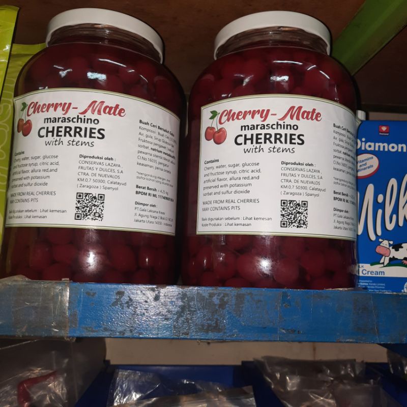 

Cherry merah tangkai "Maraschino" 4x4.25kg/crt *KHUSUS GRAB/GOJEK INSTANT*