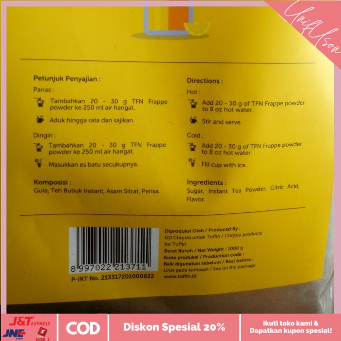 

⭐COD⭐ bubuk lemon tea toffin