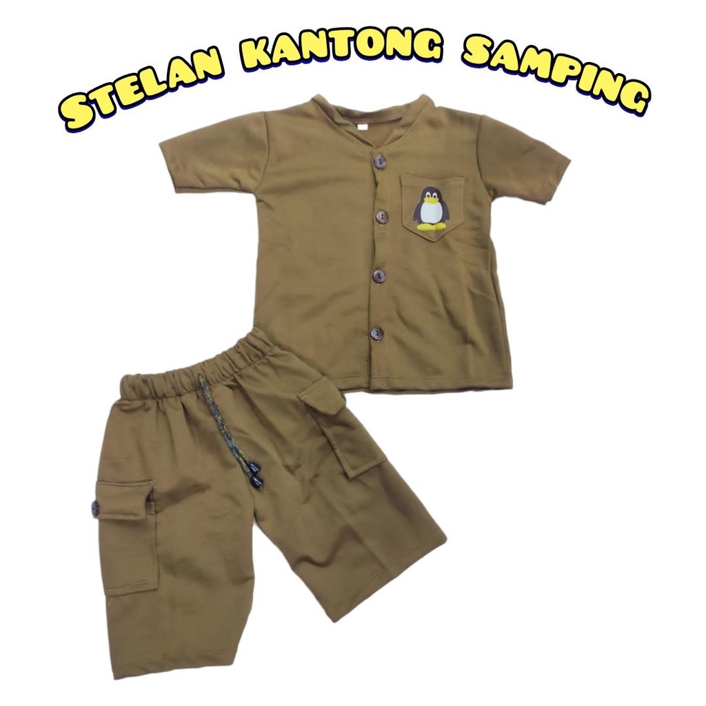 Setelan Kaos Anak / Celana Pendek KARGO Anak Laki Laki / STELAN KIANO