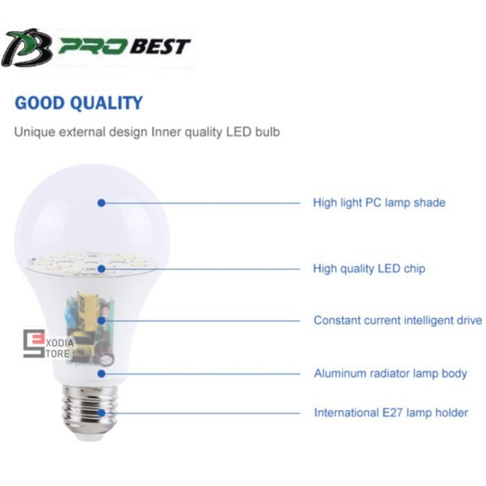 LAMPU LED BOHLAM PROBEST PUTIH E27 3-23 WATT