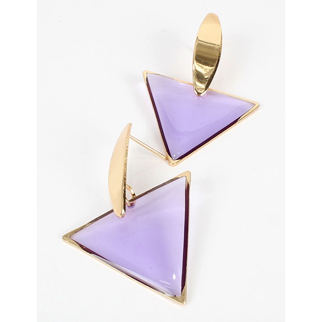 LRC Anting Tusuk Fashion Geometric Triangle Acrylic Earrings F96771