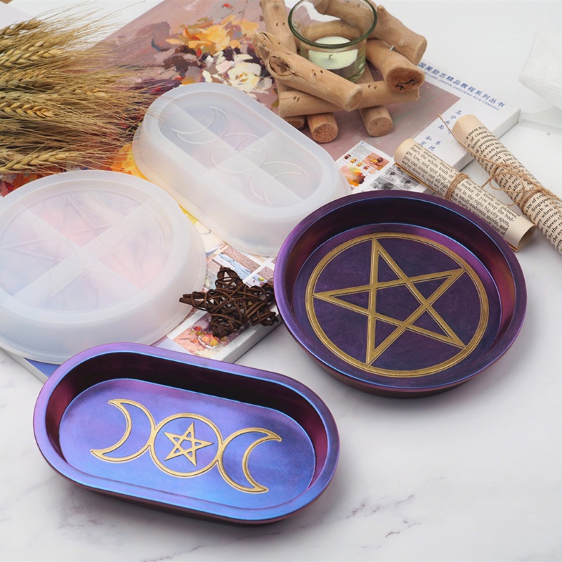 Siy Cetakan Resin Handmade Bentuk Bulan Bintang Pentagram Untuk Membuat Perhiasan