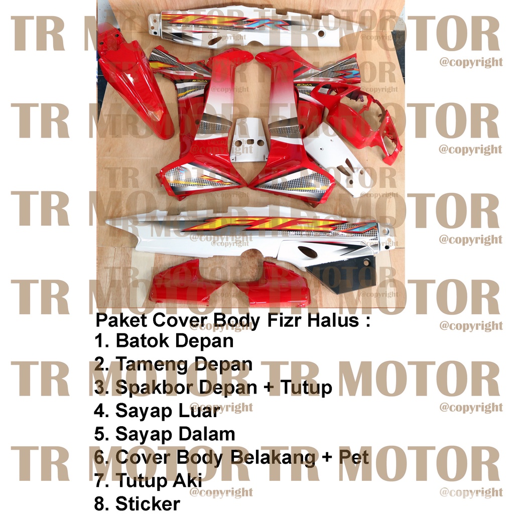 Cover Body Fizr F1zr Sporty Merah 2004 Full Set Halus Cover Bodi Yamaha Fiz r