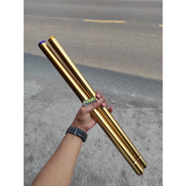 As Shock Skok Pipa Depan Ninja 150 R RR Vixion Scorpio Rxking 26 30 31 33 mm MP Tiger Blue Gold Rainbow VRD V1 CJDW-31 Gold + Tutup