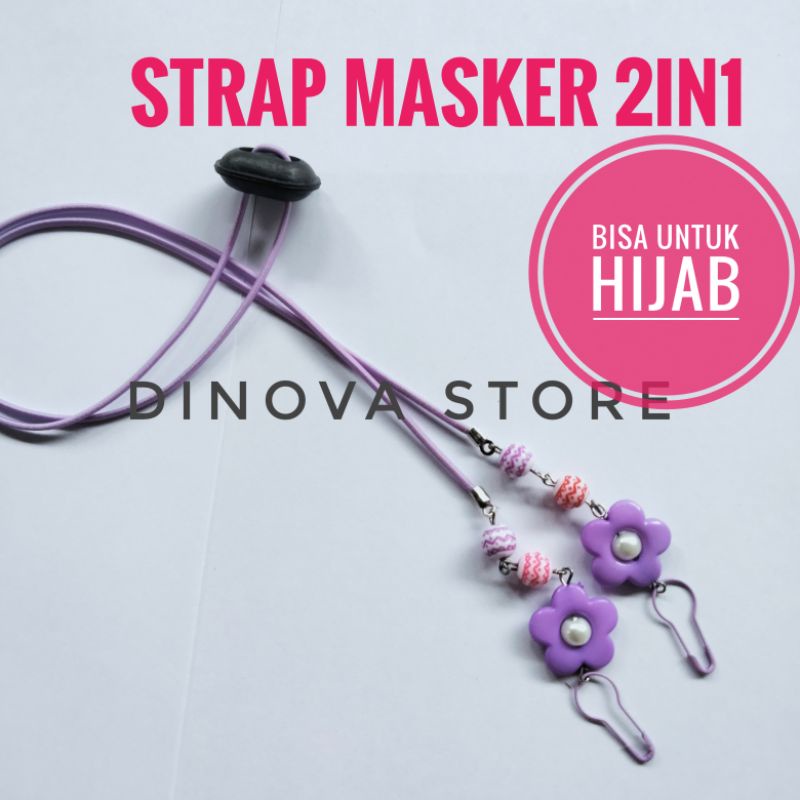 Strap masker 2in1 MUTIARA WARNA/konektor masker 2in1/tali masker/