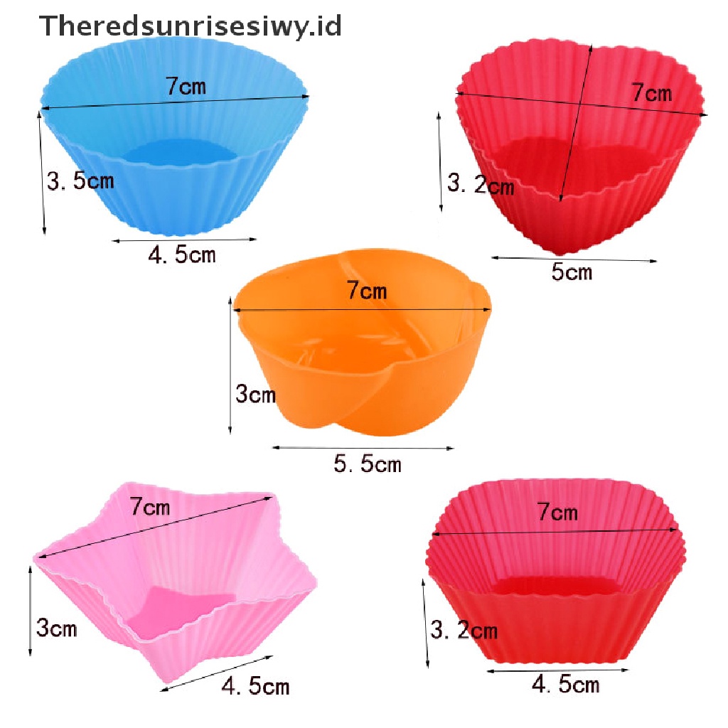# Alat Rumah Tangga # 7pcs / Set Cetakan Kue Muffin / Cupcake DIY Bahan Silikon
