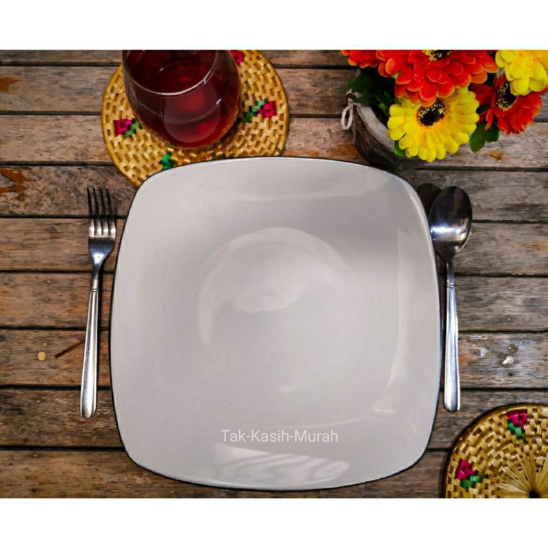 Piring Keramik Square Dinner Plate