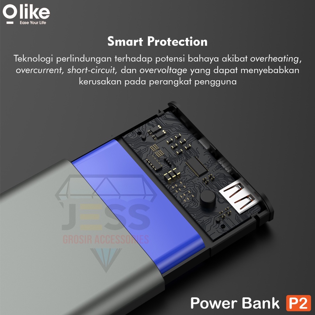 Olike Powerbank 10000mAh P2 Dual Port USB &amp; Type C Power Bank Super Fast Charging Quick 3.0