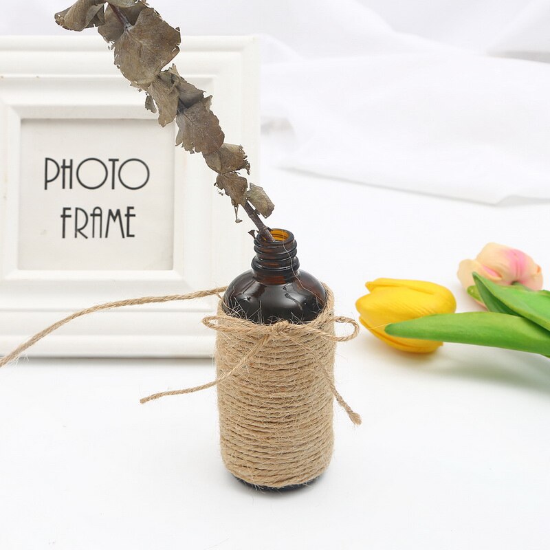 5-15 M/roll Natural Jute Twine Goni String Tali Rami Pesta Pernikahan Hadiah Bungkus Tali Benang DIY Florists Craft Dekorasi