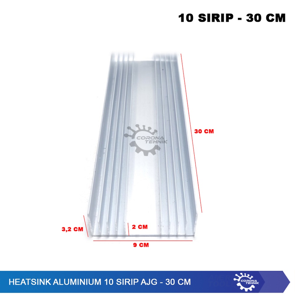 AJG - Heatsink Aluminium 10 Sirip - 30 cm