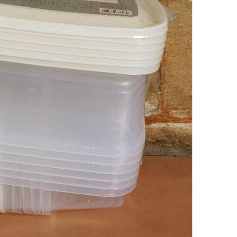 ❉ Frenzy Food Container / Green leaf Set isi 12pcs Putih ❈