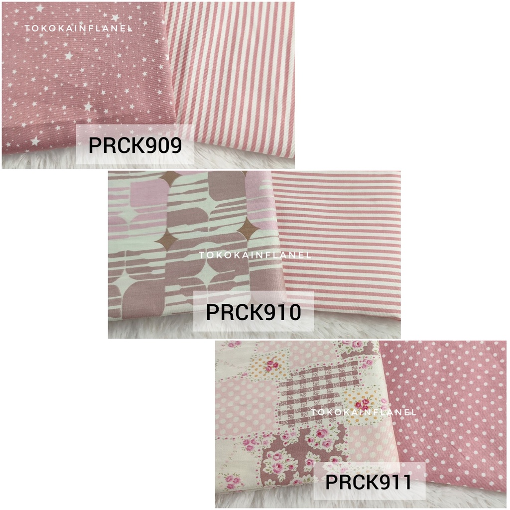 Kain Katun jepang Perca Series Pink dan Ungu