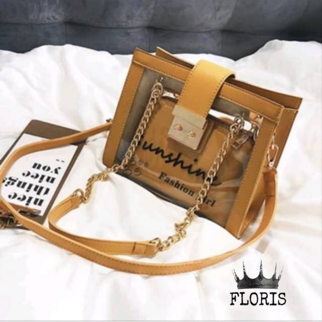 Selempang sunshine floris gesper rante konci gembok