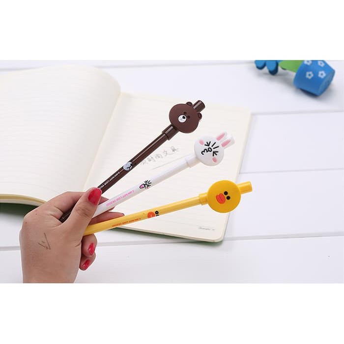 

NR pen cartoon Line lovely cute soft gel black pen 0 38mm spe018 Kuning