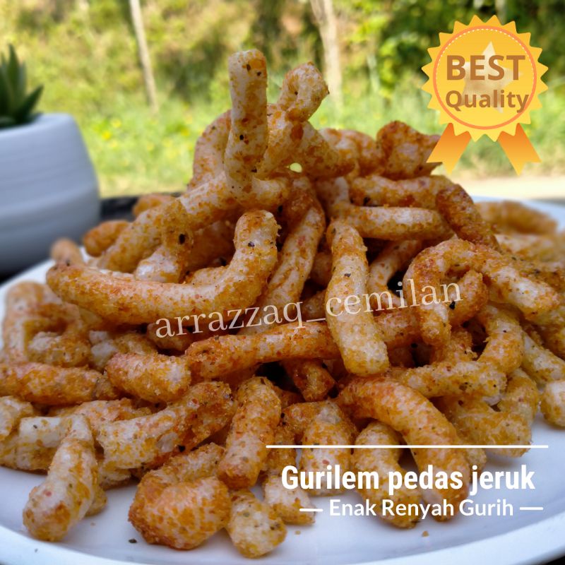 Jual Gurilem Pedas Jeruk 200 Gr Keripik Pedas Snack Kiloan Cemilan