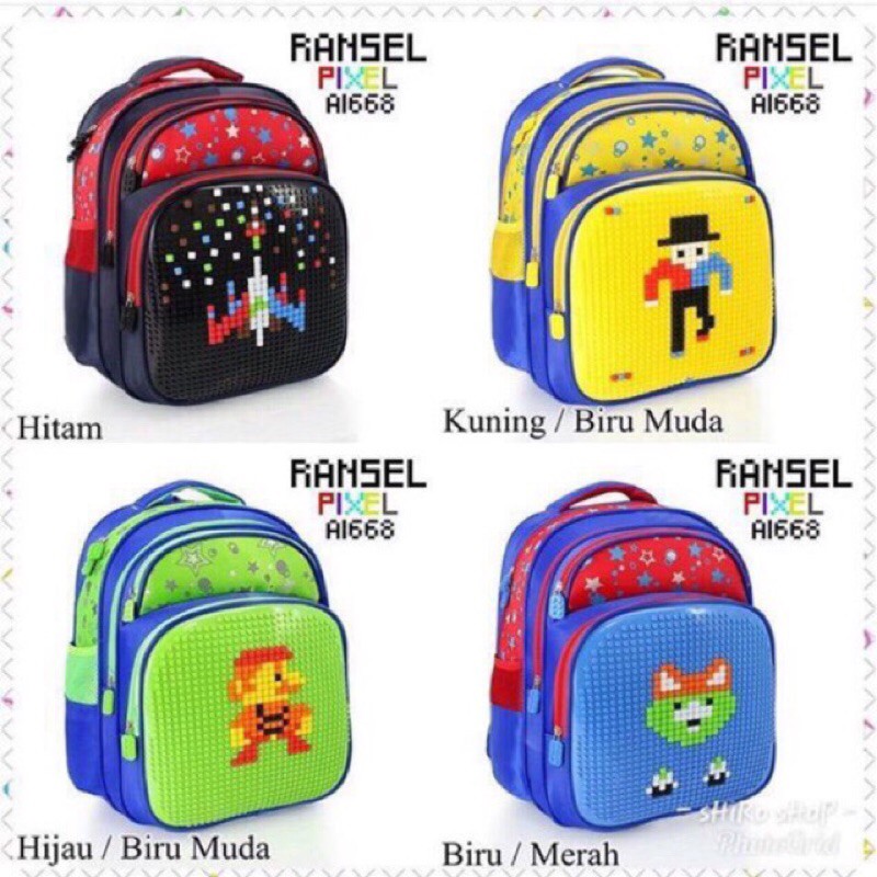 Tas Ransel Lego SD 16 Inchi pixel Puzzle Import Terbaru