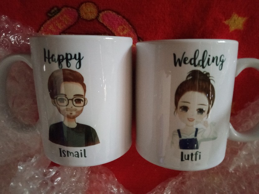 Mug Couple Warna Dalam I Custom Foto, Tulisan, Gambar, Dll