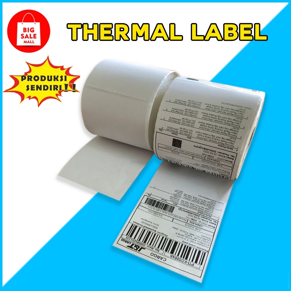 Kertas Thermail Stiker Thermal 100x150 isi 500 &amp; 250 lembar