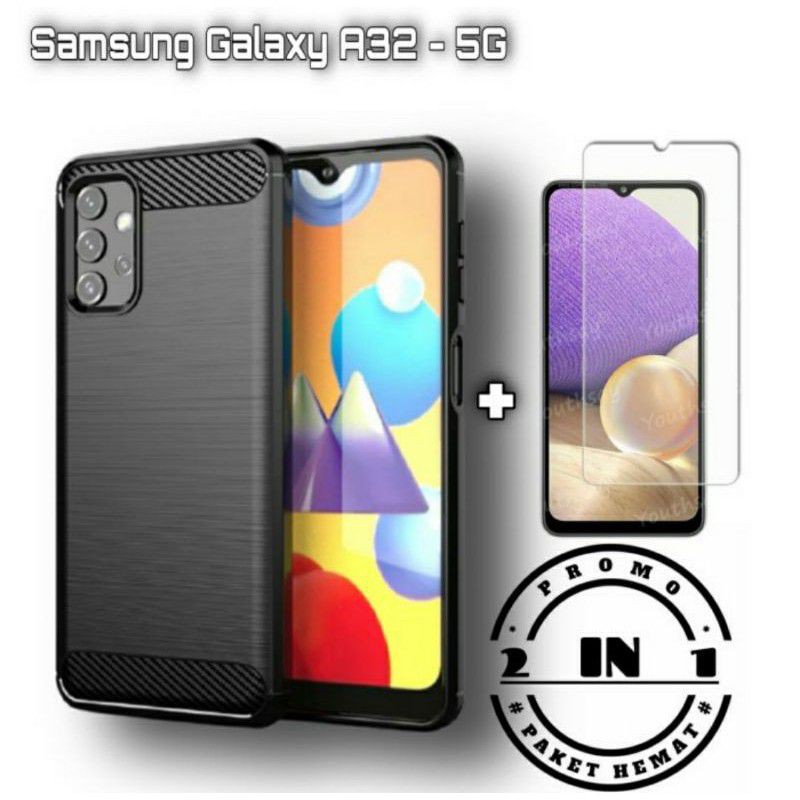 Original Carbon Fiber Soft Case Paket Anti Gores Samsung Galaxy A32 A52 A72 Casing Cover Hp Asli Ori
