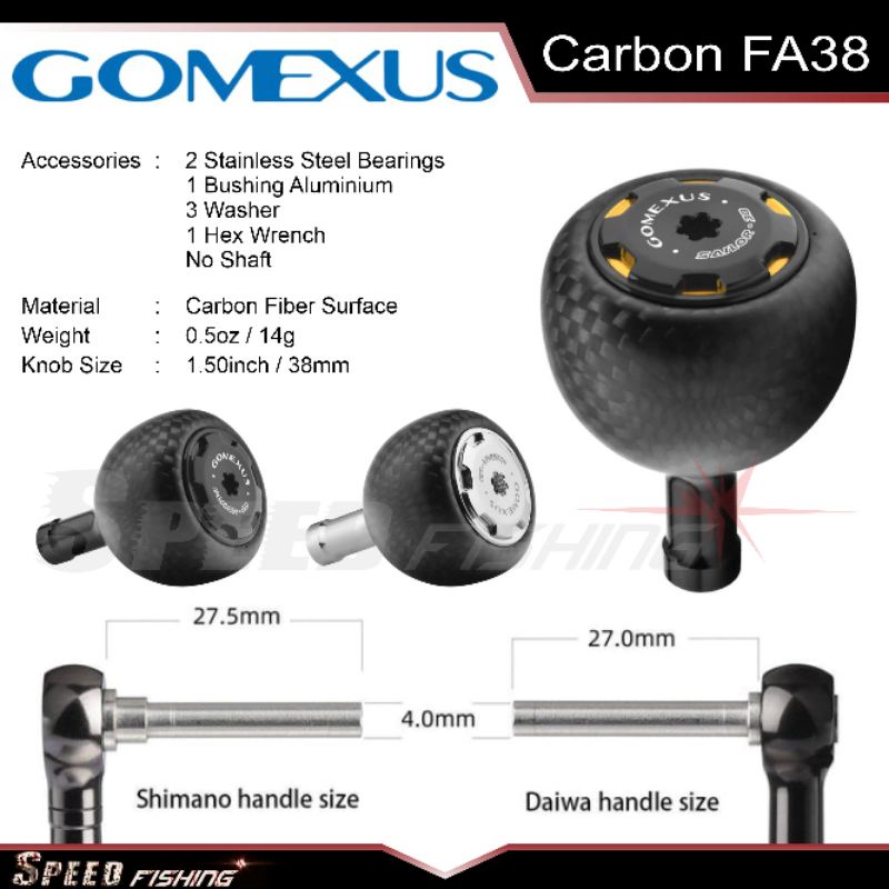 Knob Handle Gomexus FA38 Carbon Power Knob