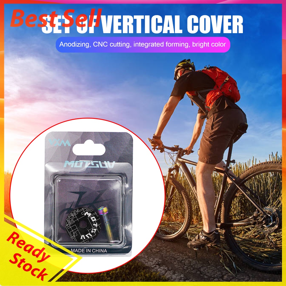 MTB Bike Headset Cover w/ Screw Bicycle Front Fork Tube Stem Top Cap Covers