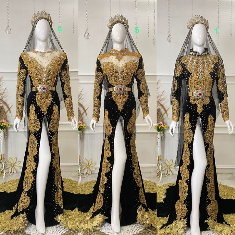 GAUN PENGANTIN BELUDRU BEREKOR//GAUN PENGANTIN ADAT JAWA//MINANG//GAUN