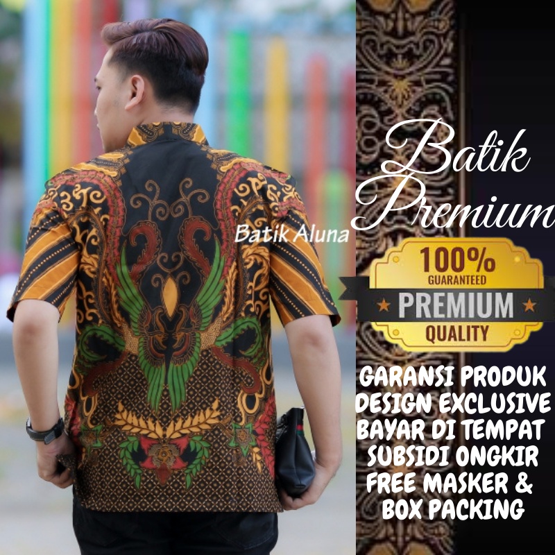Kemeja Batik Pria Lengan Pendek Premium Slimfit Jumbo Modern Solo Keris Danar Hadi Original Bahan Ka
