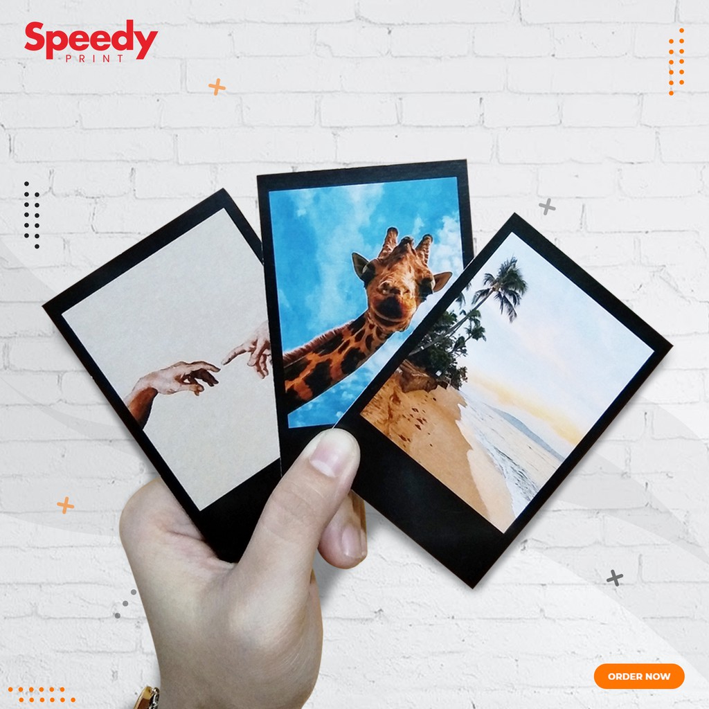 Cetak Polaroid Hitam Custom Murah