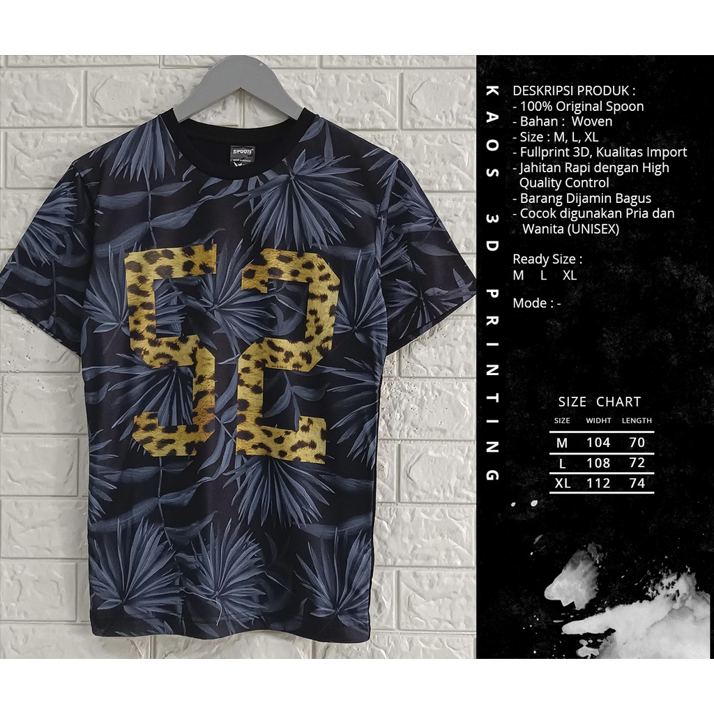 Kaos Pria/Wanita| Kaos Distro Full Printing 3D - 52 Leaf