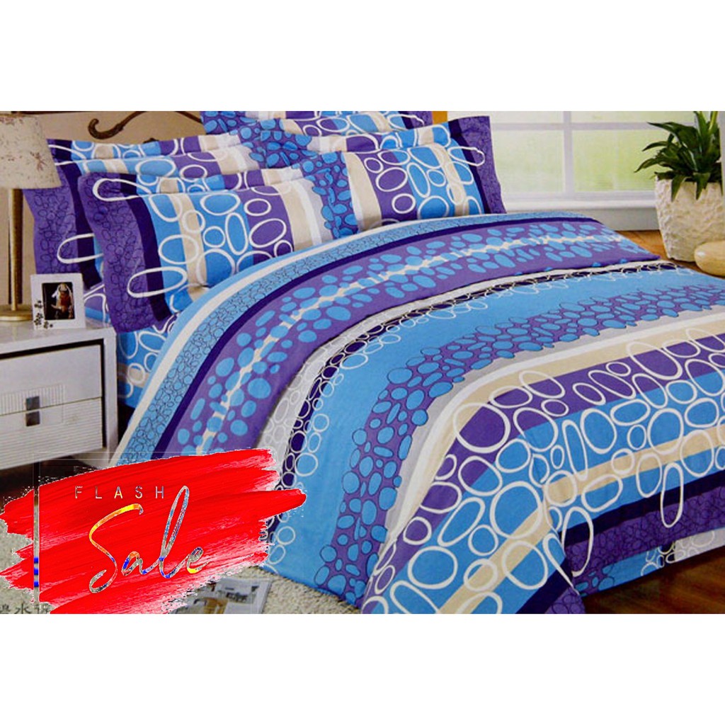 KUP - COD MURAH BED COVER SET SPREI AQUA MARINE - UK 120-160-180-200 BAHAN KATUN