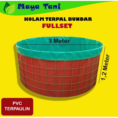 Kolam Terpal Bundar FULLSETT Diameter 3 M Tinggi 1.2 M