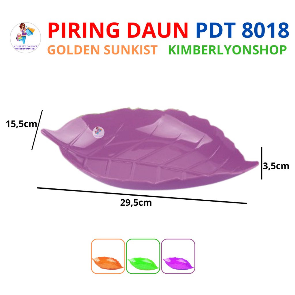 Kimberlyonshop Piring Saji Daun Tengah PDT 8018 Golden Sunkist