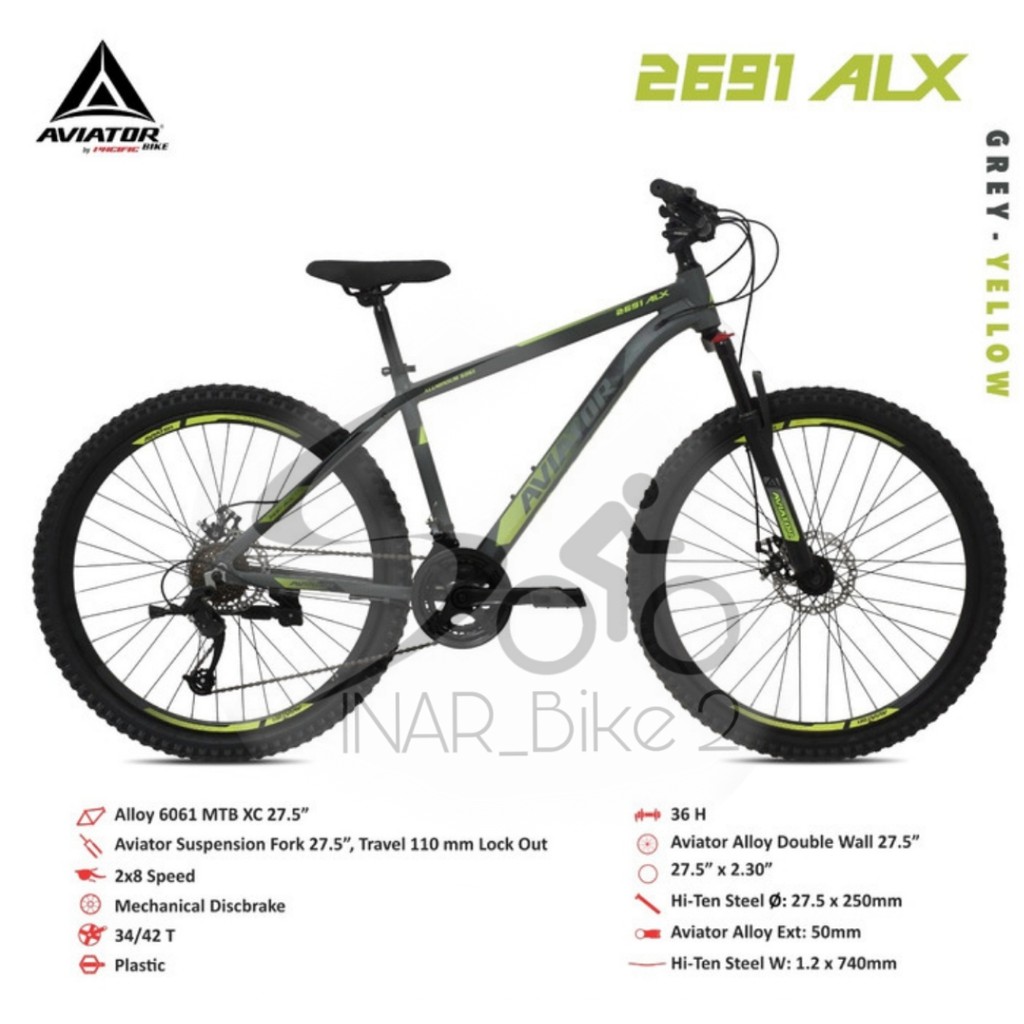 Sepeda Gunung 27,5Inch Mtb Aviator 2691 Alx