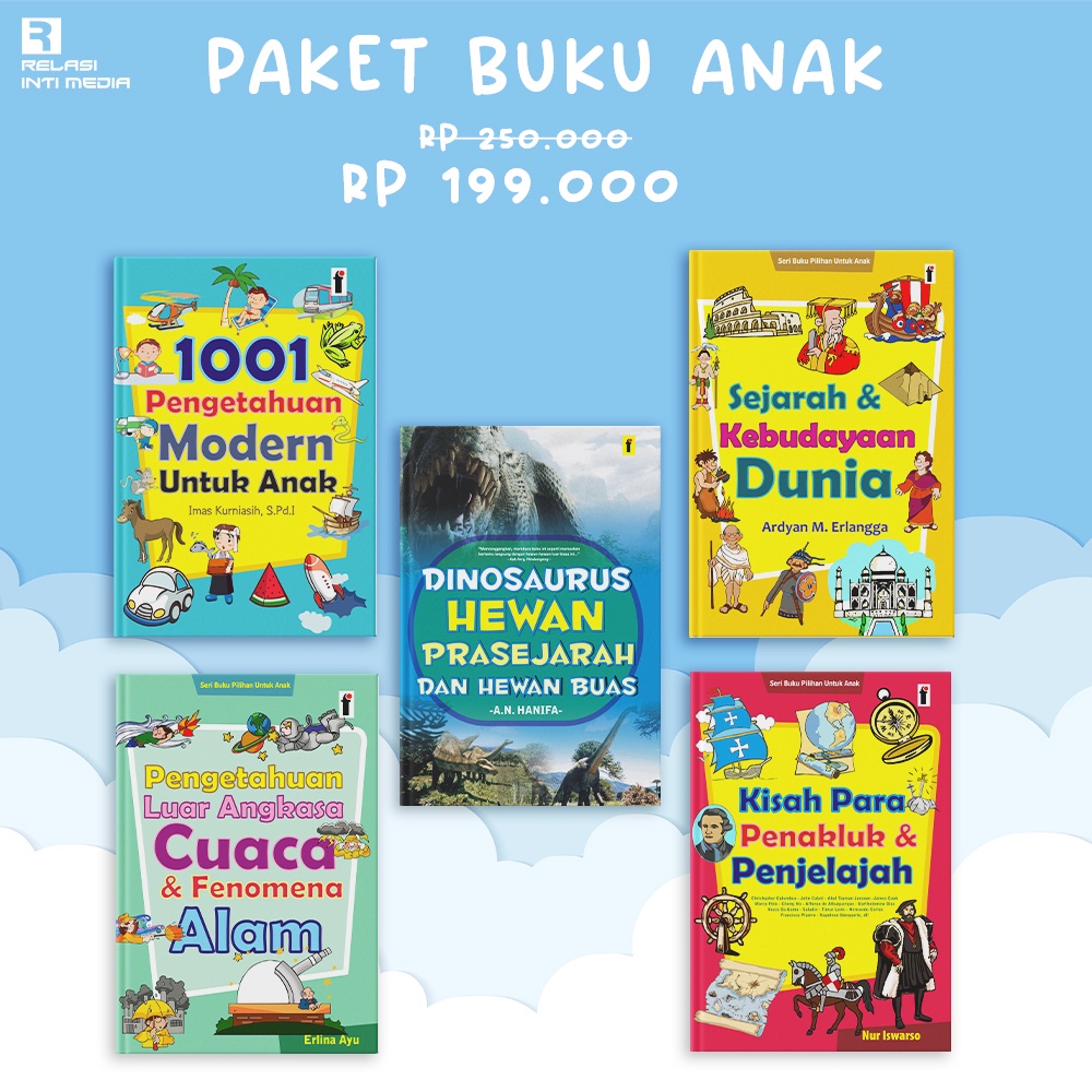 PAKET BUKU ANAK -  EDISI PENGETAHUAN (Dinosaurus + Cuaca & Fenomena Alam + 1001 Pengetahuan + Kisah 