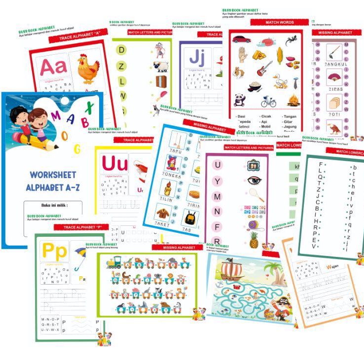 

Worksheet Alphabet | Busybook | Activitybook | Worksheet | Buku aktivitas anak