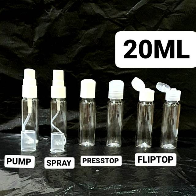 Botol 20ml + Tutup Fliptop Presstop Spray Pump Presson Sprey Pamp Threatment Press top Press on